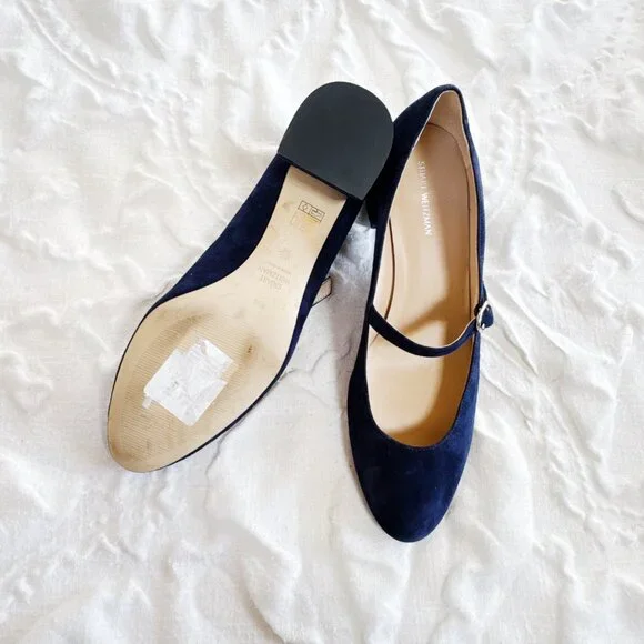 STUART WEITZMAN Gabby 45 suede Mary Jane pumps Size 8.5 - Picture 7 of 7